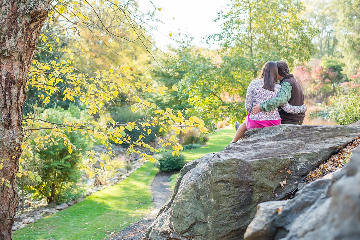 Rock Quarry Garden engagement pictures