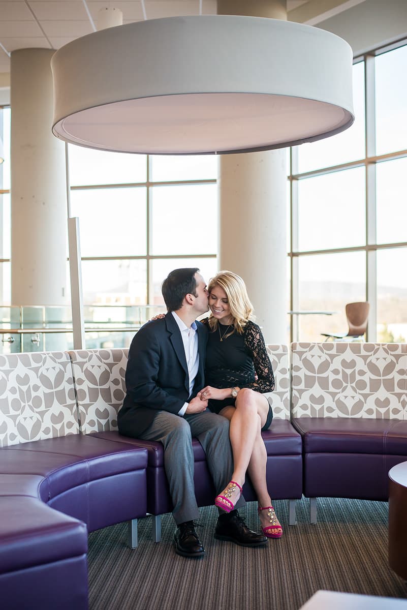 Clemson University one building downtown Greenville, SC interior engagement pictures