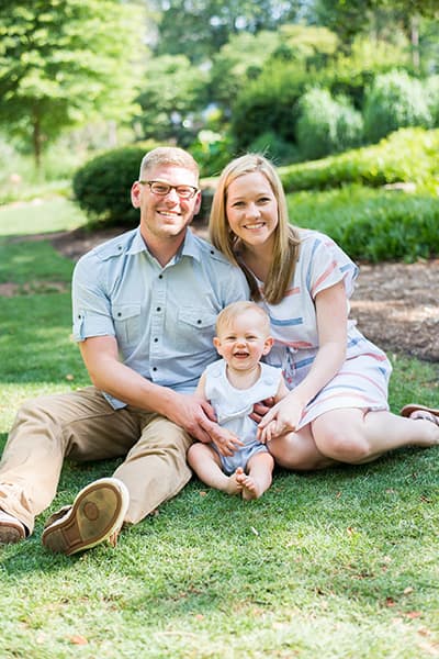 Family pictures at the Rock Quarry Garden in Greenville, SC